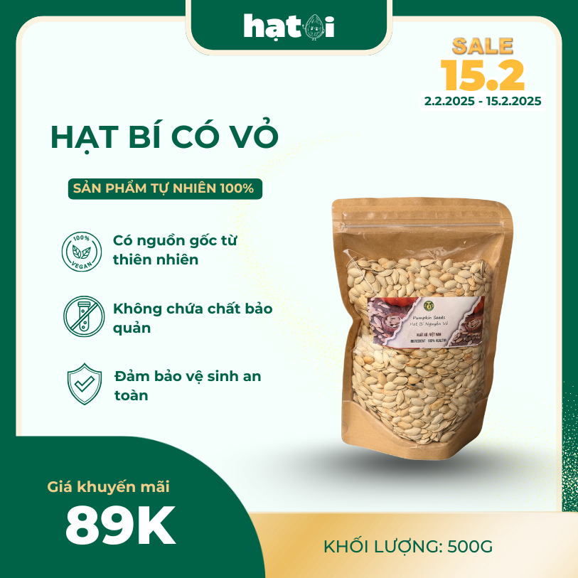 hạt bí có vỏ 500